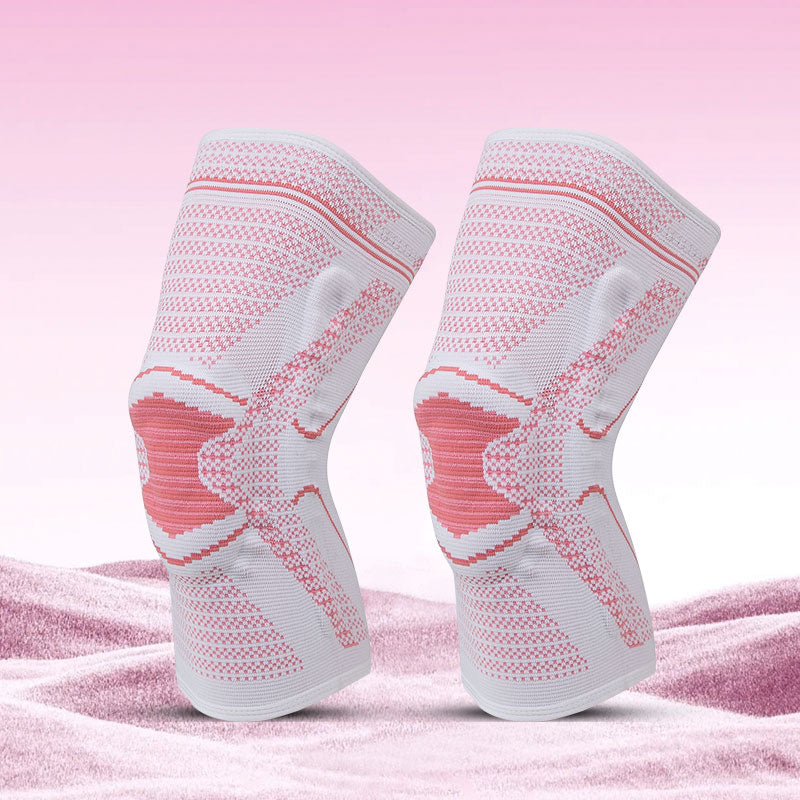 HX125 Volleyball Sport Compression Nylon Knitted Knee Pads Support Spring Silicone Gel Knee Pad