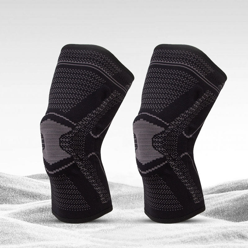 HX125 Volleyball Sport Compression Nylon Knitted Knee Pads Support Spring Silicone Gel Knee Pad